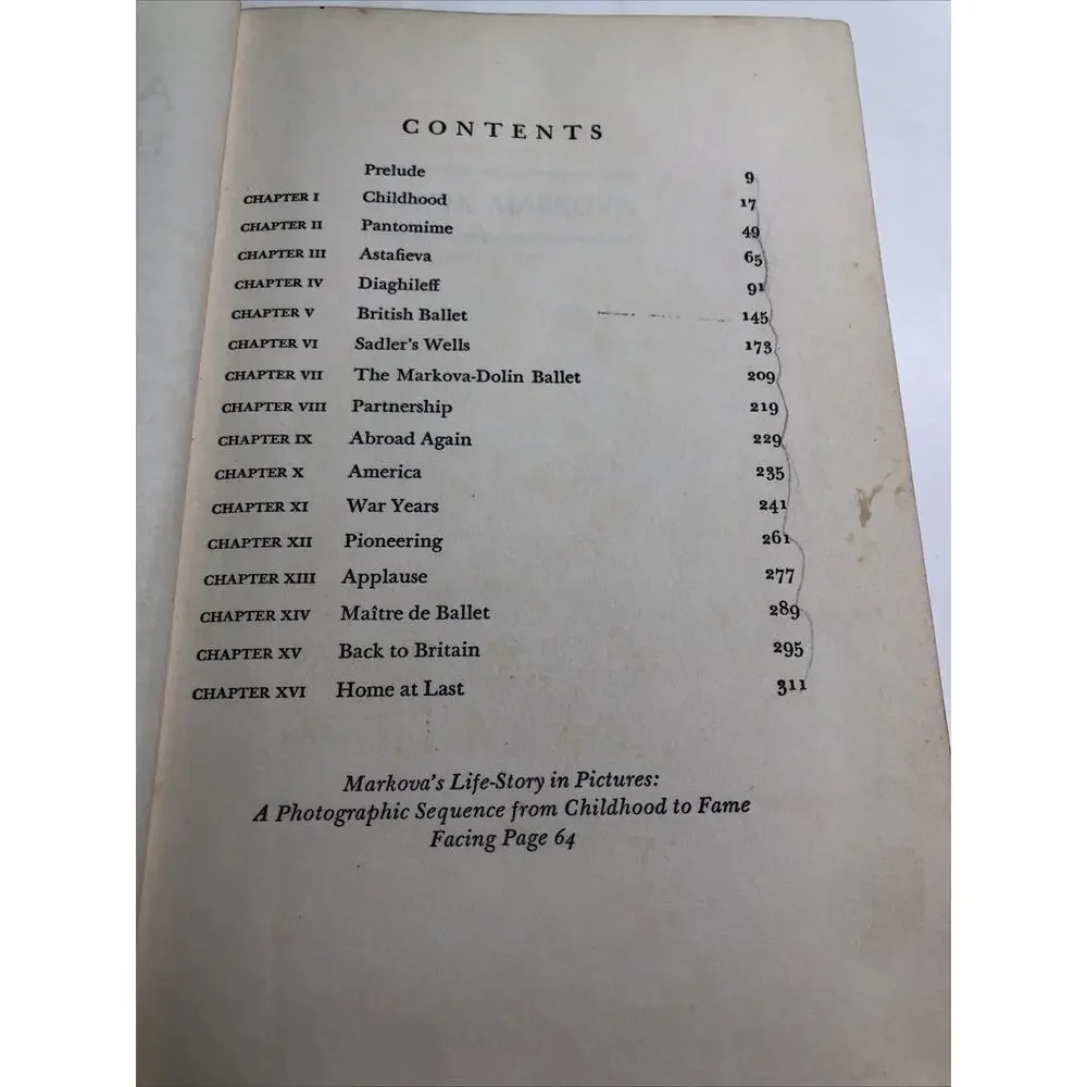 1953 First Edition ALICIA MARKOVA by Anton Dolin HC Illustrated Ex Library